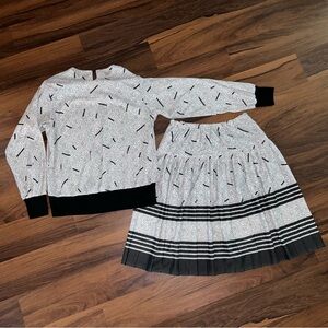 RARE Vintage 80s Leni Leni Retro Blouse & Pleated Skirt Matching Set Size 18